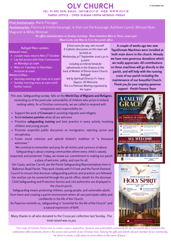 Newsletter 27th Sep 2026